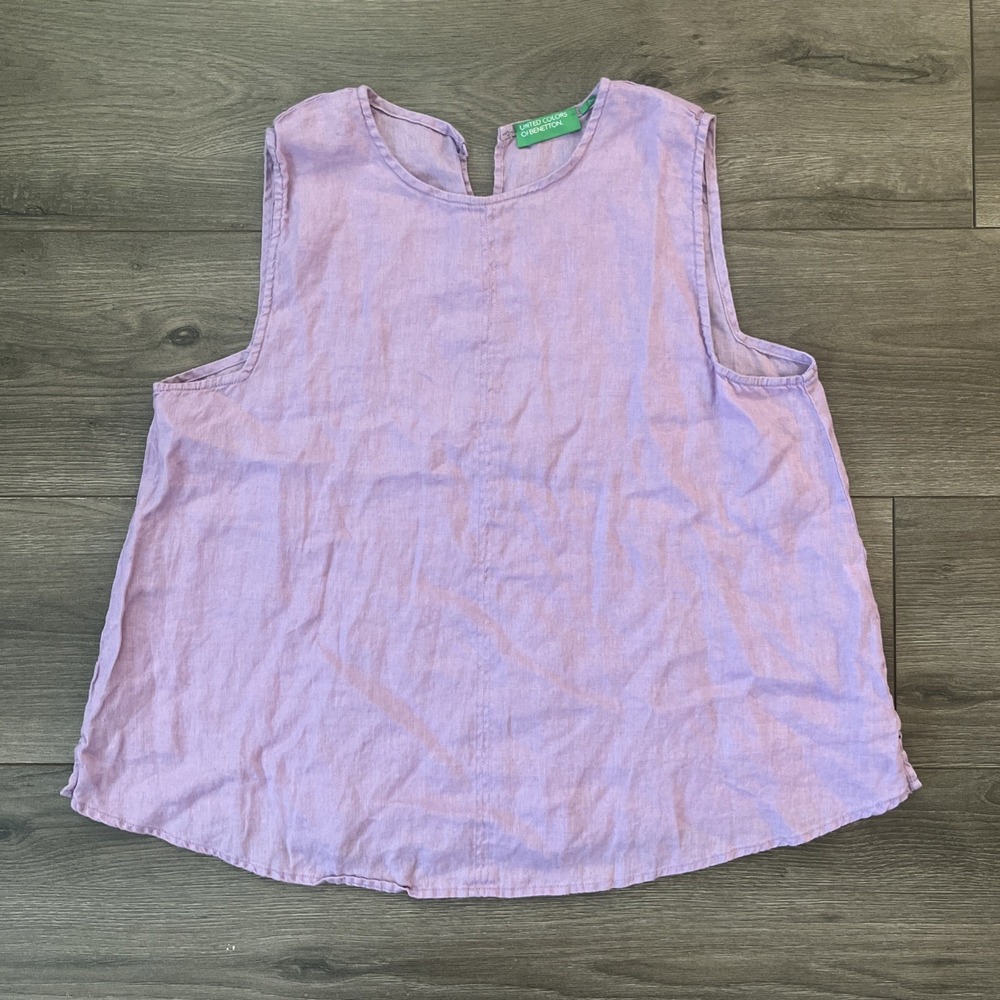 United Colors Of Benetton Pure Linen Womens S Blouse Lavender